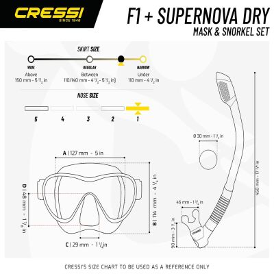 Cressi F1 Black + Dry Maske Şnorkel Seti - 4