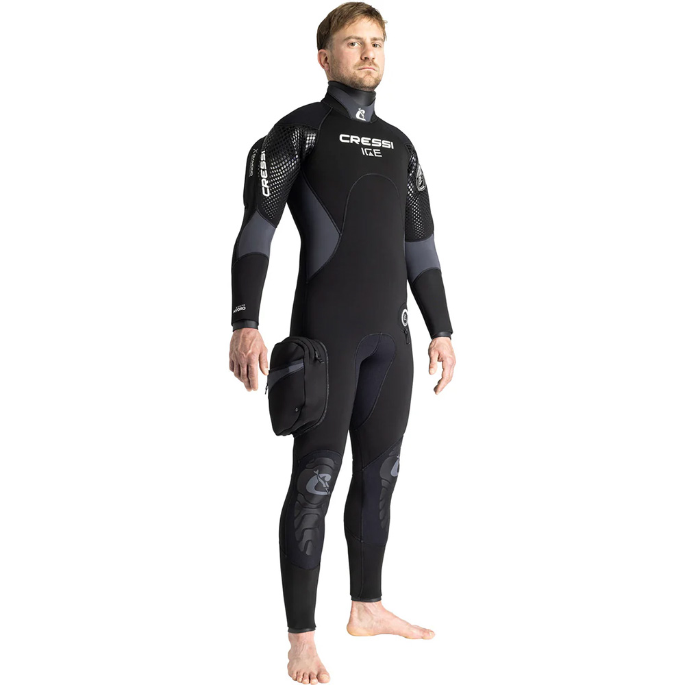 Cressi Ice Man, Muta Semistagna Monopezzo In Premium Neoprene, 7mm, Nero/Grigio, XL/5