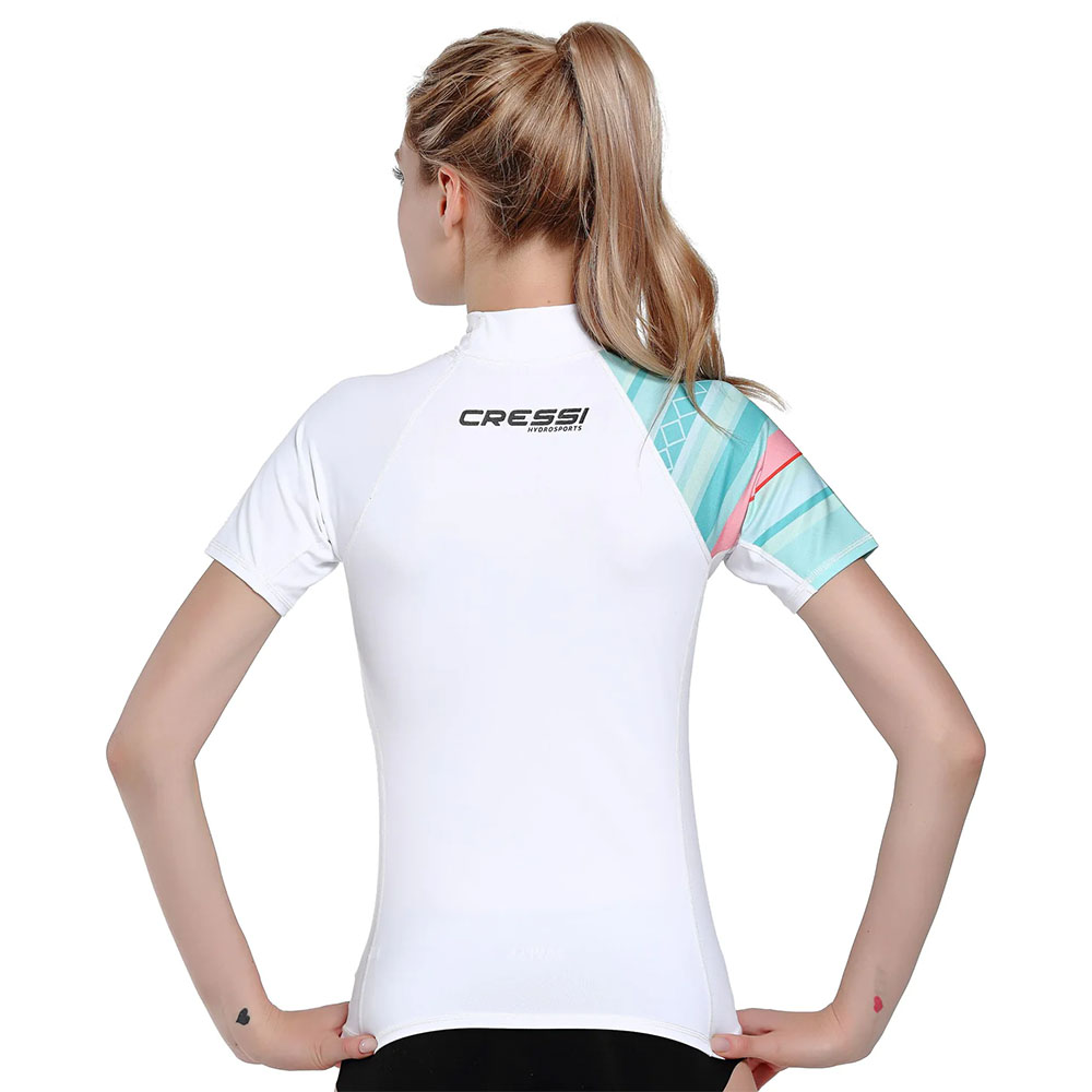 Cressi Shield Rash Guard Lady T-Shirt WHITE - AQUAMARINE XS - NO:1