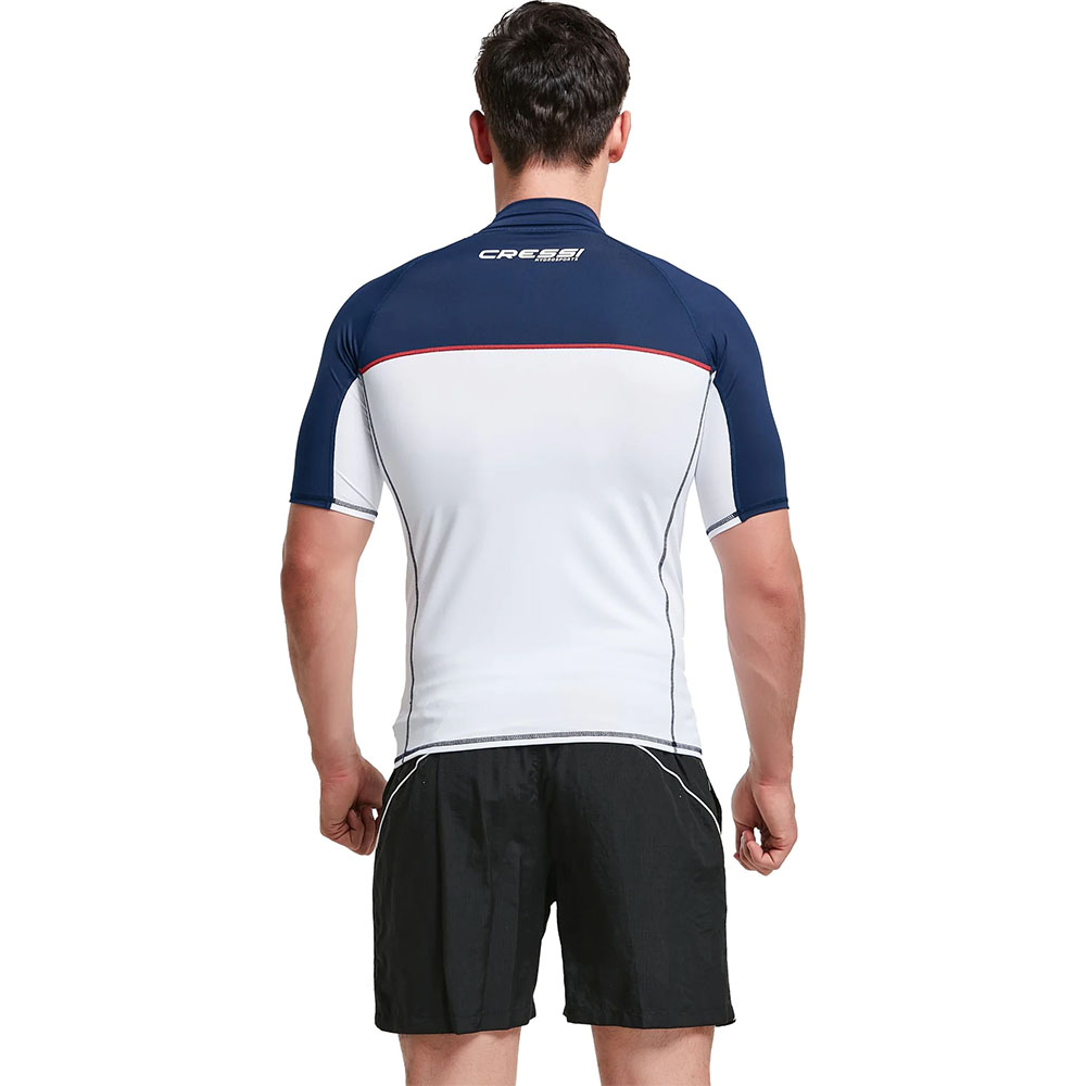 Cressi Shield Rash Guard Man T-Shirt WHITE - BLUE 2XL - NO:6