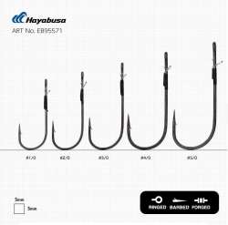 Hayabusa FPP Straight Delikli Lüfer İğnesi Black Nikel - 4