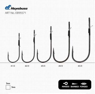 Hayabusa FPP Straight Delikli Lüfer İğnesi Black Nikel - 4