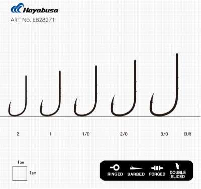 Hayabusa HBTH 282 Delikli Tırnaklı Canlı Yem İğnesi Black Nikel - 1