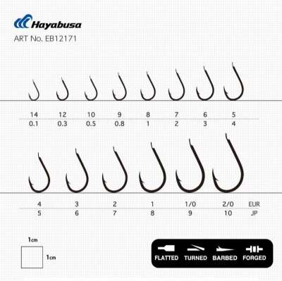 Hayabusa HCHN 121 Kısa Pala Dövme Olta İğnesi 15li Paket Black Nikel - 3