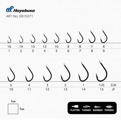 Hayabusa HIZU 150 Kısa Pala Dövme Olta İğnesi 15li Paket Black Nikel - 3