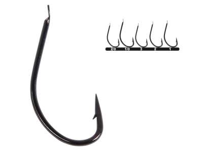 Hayabusa HMRS 171 Kısa Pala Dövme Olta İğnesi 15li Paket Black Nikel - 1