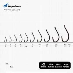 Hayabusa HMRS 173 Delikli Dövme Olta İğnesi 15li Paket Black Nikel - 3