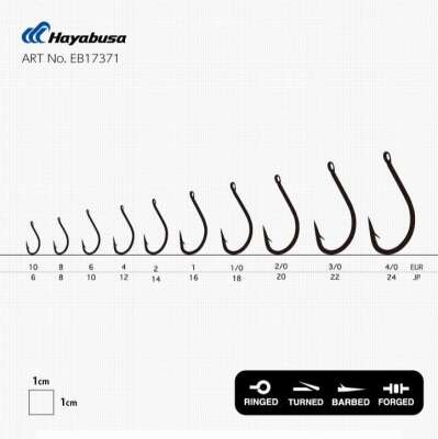 Hayabusa HMRS 173 Delikli Dövme Olta İğnesi 15li Paket Black Nikel - 3