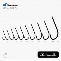 Hayabusa HOSN 561 Delikli Uzun Pala Olta İğnesi Black Nikel - 2