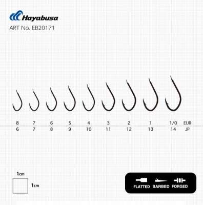 Hayabusa HSNA 201 Kısa Pala Olta İğnesi 15li Paket Black Nikel - 3