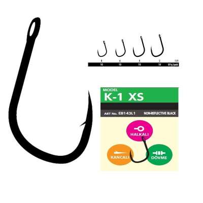 Hayabusa K1 XS Sazan İğnesi Dövme Teflon Black 10lu Paket - 1