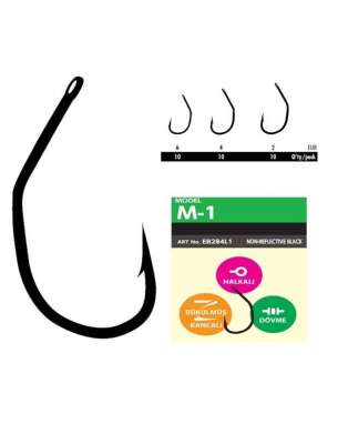 Hayabusa M1 Sazan İğnesi Dövme Teflon Black 10lu Paket - 1