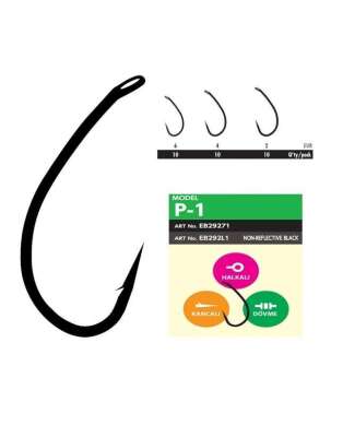Hayabusa P1 Sazan İğnesi Dövme Teflon Black 10lu Paket - 1