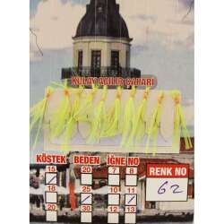 İstavrit Çaparisi UV-GLOW Simli 10 İğneli Kolay Açılan Çapari 025mm Beden x 015mm Köstek - 27