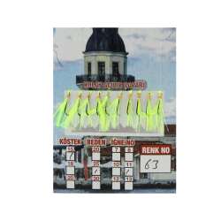 İstavrit Çaparisi UV-GLOW Simli 10 İğneli Kolay Açılan Çapari 025mm Beden x 015mm Köstek - 26