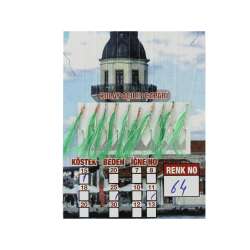 İstavrit Çaparisi UV-GLOW Simli 10 İğneli Kolay Açılan Çapari 025mm Beden x 015mm Köstek - 25