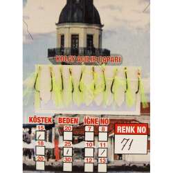 İstavrit Çaparisi UV-GLOW Simli 10 İğneli Kolay Açılan Çapari 025mm Beden x 015mm Köstek - 18