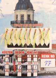 İstavrit Çaparisi UV-GLOW Simli 10 İğneli Kolay Açılan Çapari 025mm Beden x 015mm Köstek - 14