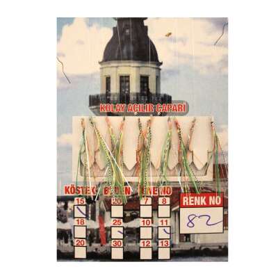 İstavrit Çaparisi UV-GLOW Simli 10 İğneli Kolay Açılan Çapari 025mm Beden x 015mm Köstek - 10