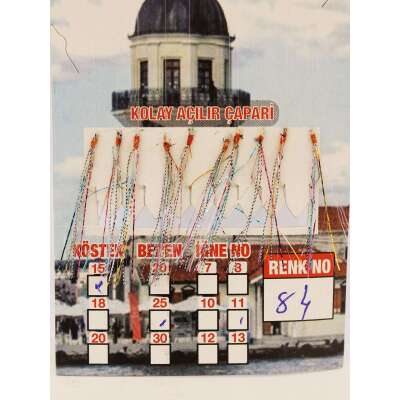 İstavrit Çaparisi UV-GLOW Simli 10 İğneli Kolay Açılan Çapari 025mm Beden x 015mm Köstek - 8