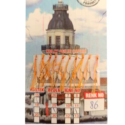 İstavrit Çaparisi UV-GLOW Simli 10 İğneli Kolay Açılan Çapari 025mm Beden x 015mm Köstek - 7