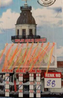 İstavrit Çaparisi UV-GLOW Simli 10 İğneli Kolay Açılan Çapari 025mm Beden x 015mm Köstek - 5