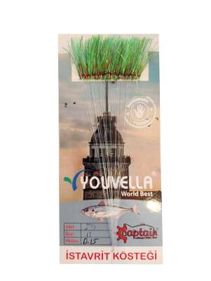 İstavrit Kösteği UV-GLOW Simli Youvella Kartonda 50 Kırmızı İğne 015mm Köstek - 1