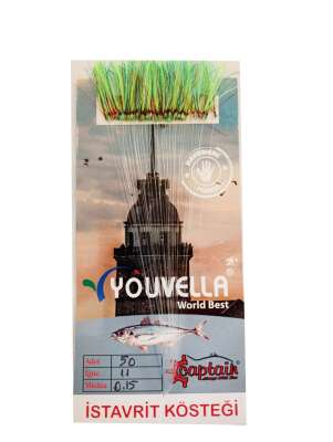 İstavrit Kösteği UV-GLOW Simli Youvella Kartonda 50 Kırmızı İğne 015mm Köstek - 3