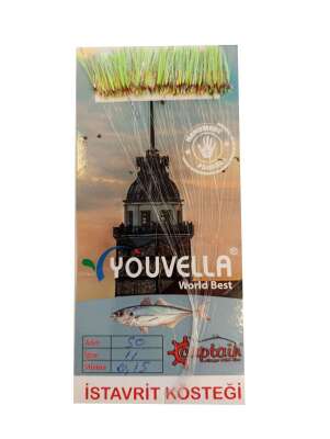 İstavrit Kösteği UV-GLOW Simli Youvella Kartonda 50 Sarı İğne 015mm Köstek - 2