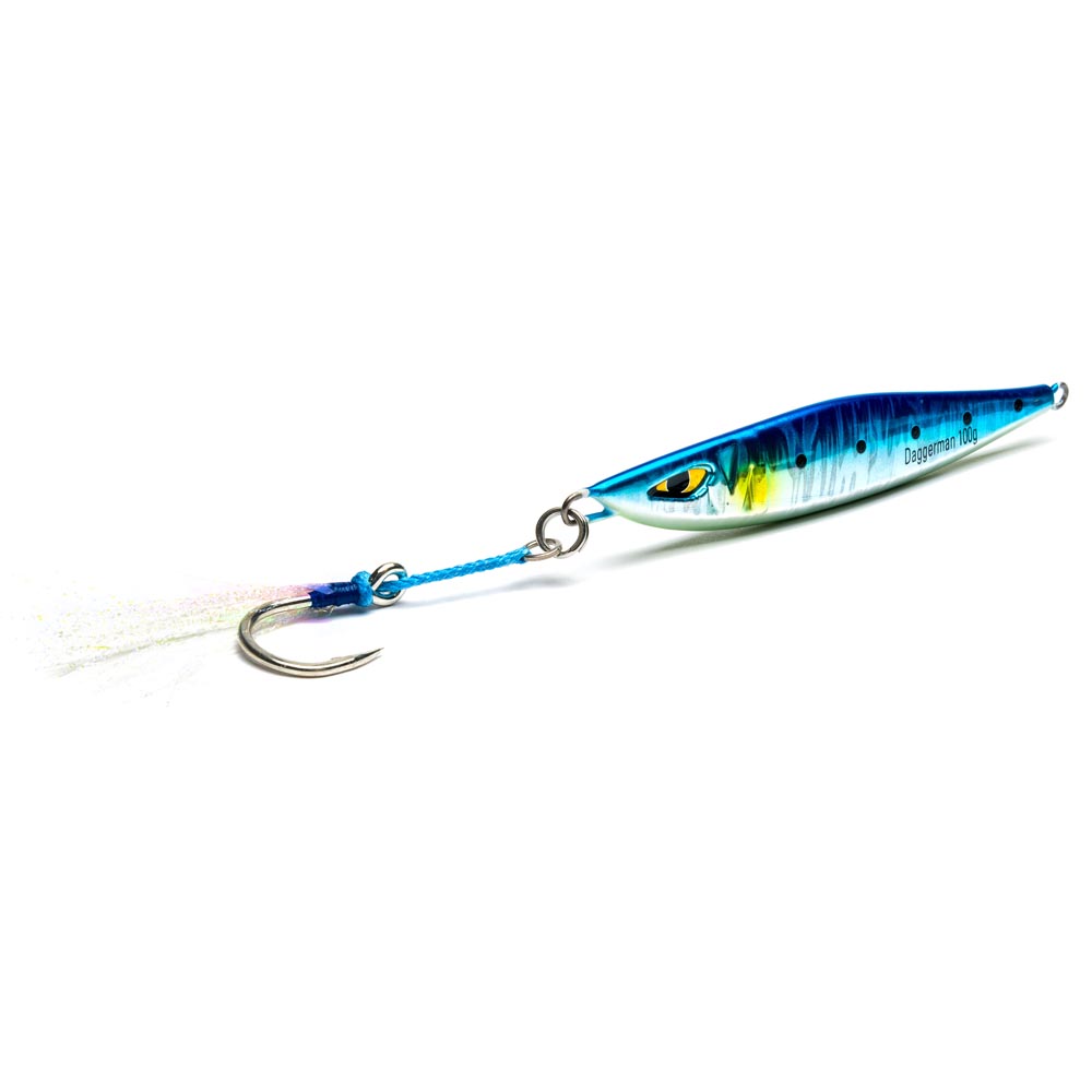 Mustad Daggerman Jig 100g Cotton Candy - Jig Verticale 60:40 Per Ricciole E Tonni - Ponderata Frontale