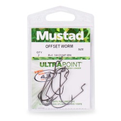 Mustad Offset Worm 39121NP-BN Olta İğnesi - Thumbnail