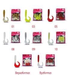 Mutant 3545 Runner Tail 8cm Levrek Silikonu 5li Paket Suni Yem - Mutant