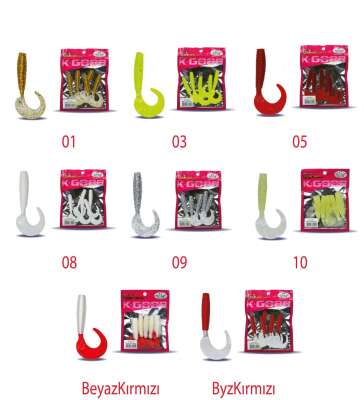 Mutant 3545 Runner Tail 8cm Levrek Silikonu 5li Paket Suni Yem - 3