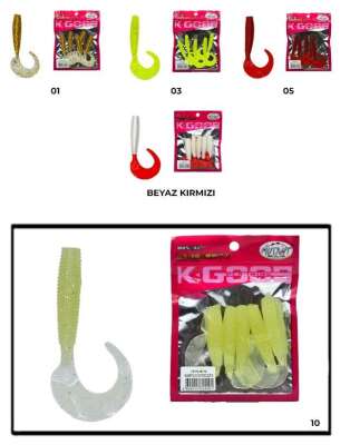 Mutant 3545 Runner Tail 8cm Levrek Silikonu 5li Paket Suni Yem - 5