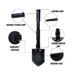 Nurgaz Mini Katlanır Kürek NG 192 - 4