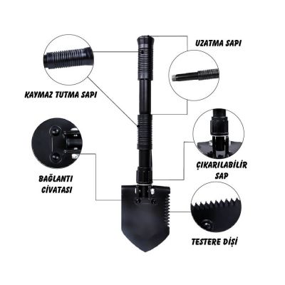 Nurgaz Mini Katlanır Kürek NG 192 - 4