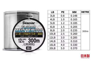Seaguar Fluoro Meister %100 Fluoro Carbon Misina 300mt - 3