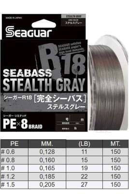 Seaguar Stealth Gray PE 8 Örgü Spin İp Misina 150mt Gri - 2