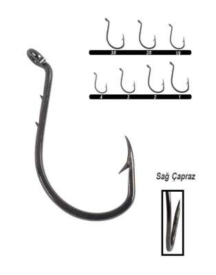 Youvella 1355 Delikli Tırnaklı Papağan Olta İğnesi 100lü Kutu Black Nikel - 2