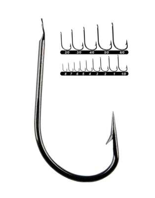 Youvella 1403 Kısa Pala Dövme Olta İğnesi 100lü Kutu Black Nikel - 2