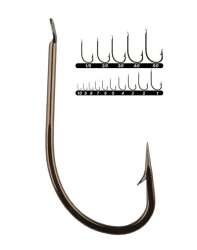 Youvella 1405 Kısa Pala Dövme Çapraz Olta İğnesi 100lü Kutu Bronz - Youvella